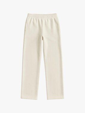 REFORMATION | 100% COTTON "KIRA" WIDE LEG SWEATPANT IN FIOR DI LATTE